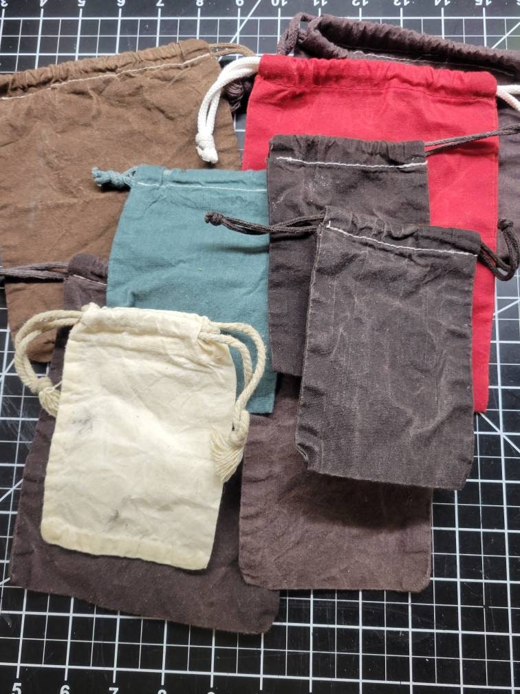 Set of waxed cotton bags
