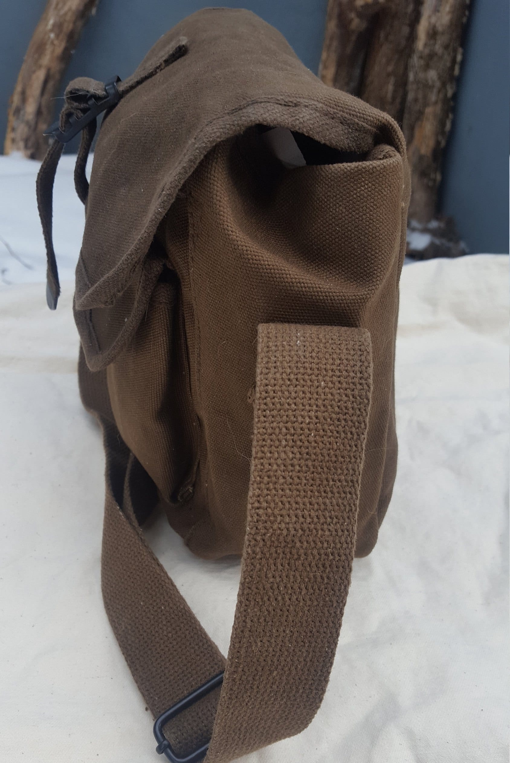 Waxed canvas shoulder bag