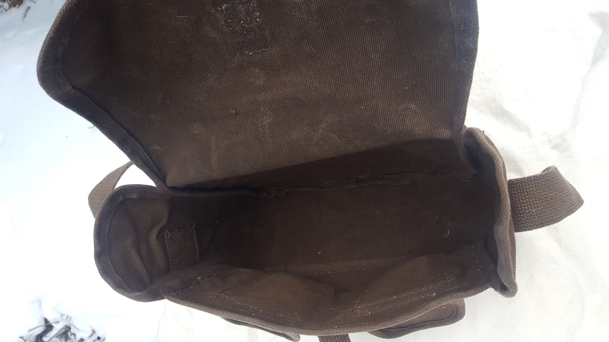 Waxed canvas shoulder bag