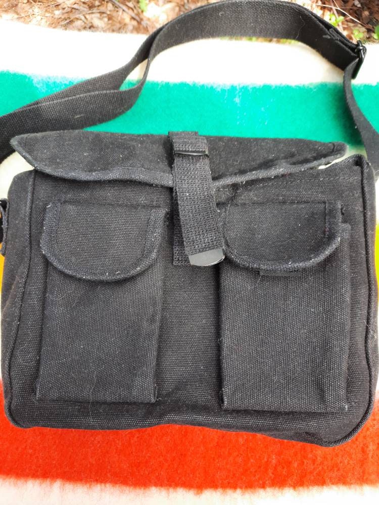 Waxed canvas shoulder bag
